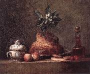 jean-Baptiste-Simeon Chardin La Brioche painting